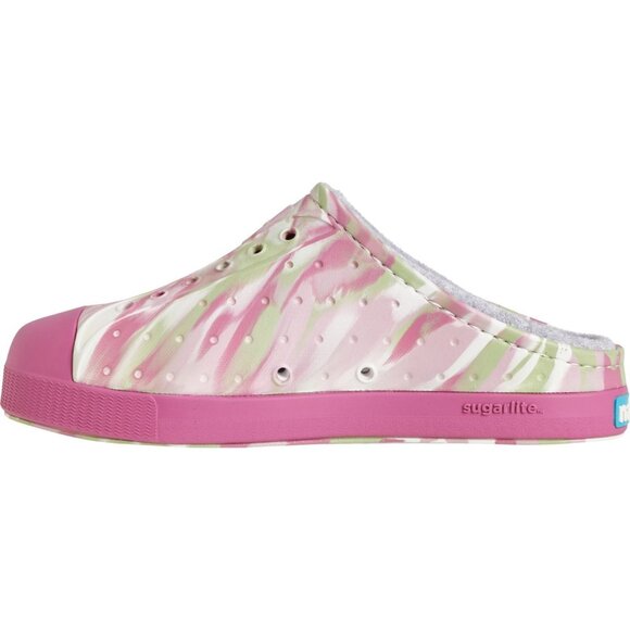 NATIVE Unisex Jefferson French Terry Clogs Slip-Ons Youth Size J6 Pink Green - Picture 4 of 5